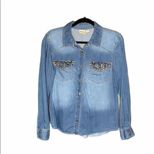 Mudd Long Sleeve Button-Down Shirt Size M